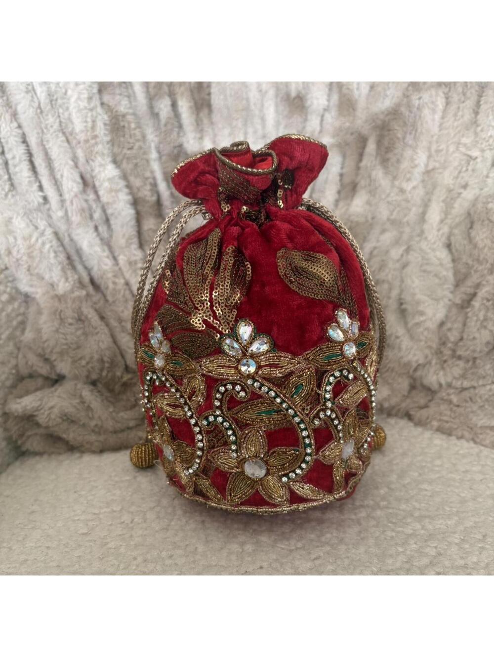 EMBELLISHED POUCH BAG